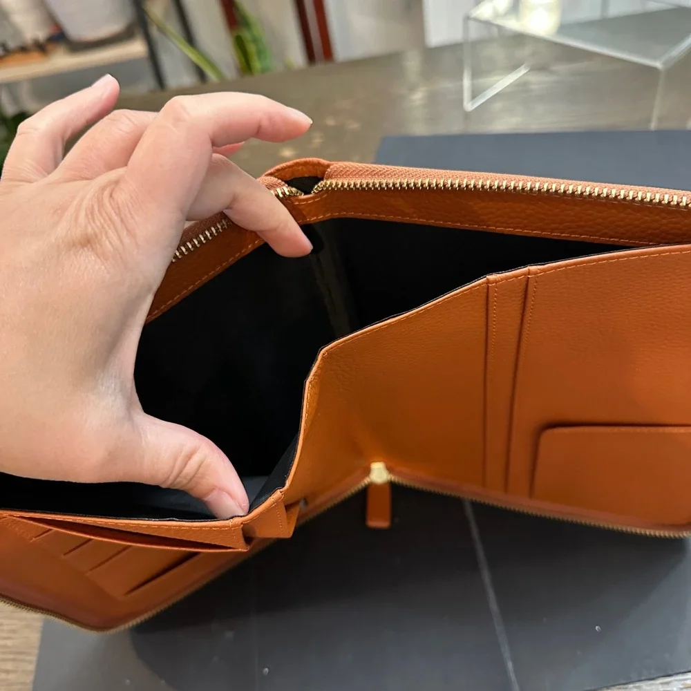 Moterm Zippered Leather Cover for A5-Notebooks Burnt Orange New 9.5